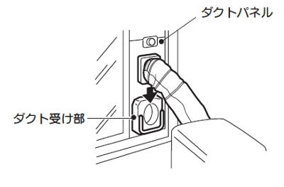 コロナ衣類乾燥除湿機の排熱ダクトのダクトパネルを窓に取り付け方法