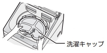 シャープ縦型洗濯機の洗濯キャップの取り付け方1