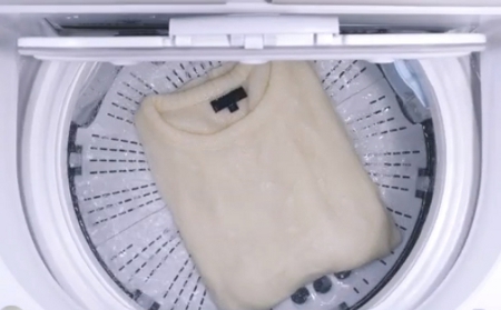 東芝洗濯機のおしゃれ着トレーを使って服を洗う